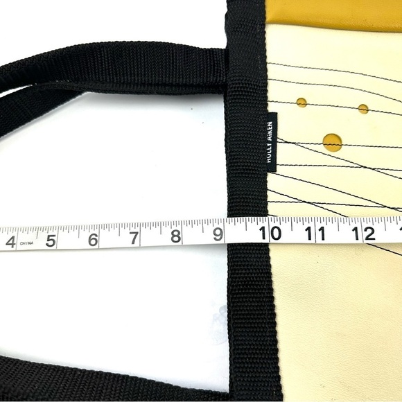 Holly Aiken Handbag Yellow Tan Canvas Geometric Purse Shoulder Bag Womens‎ - Picture 15 of 16